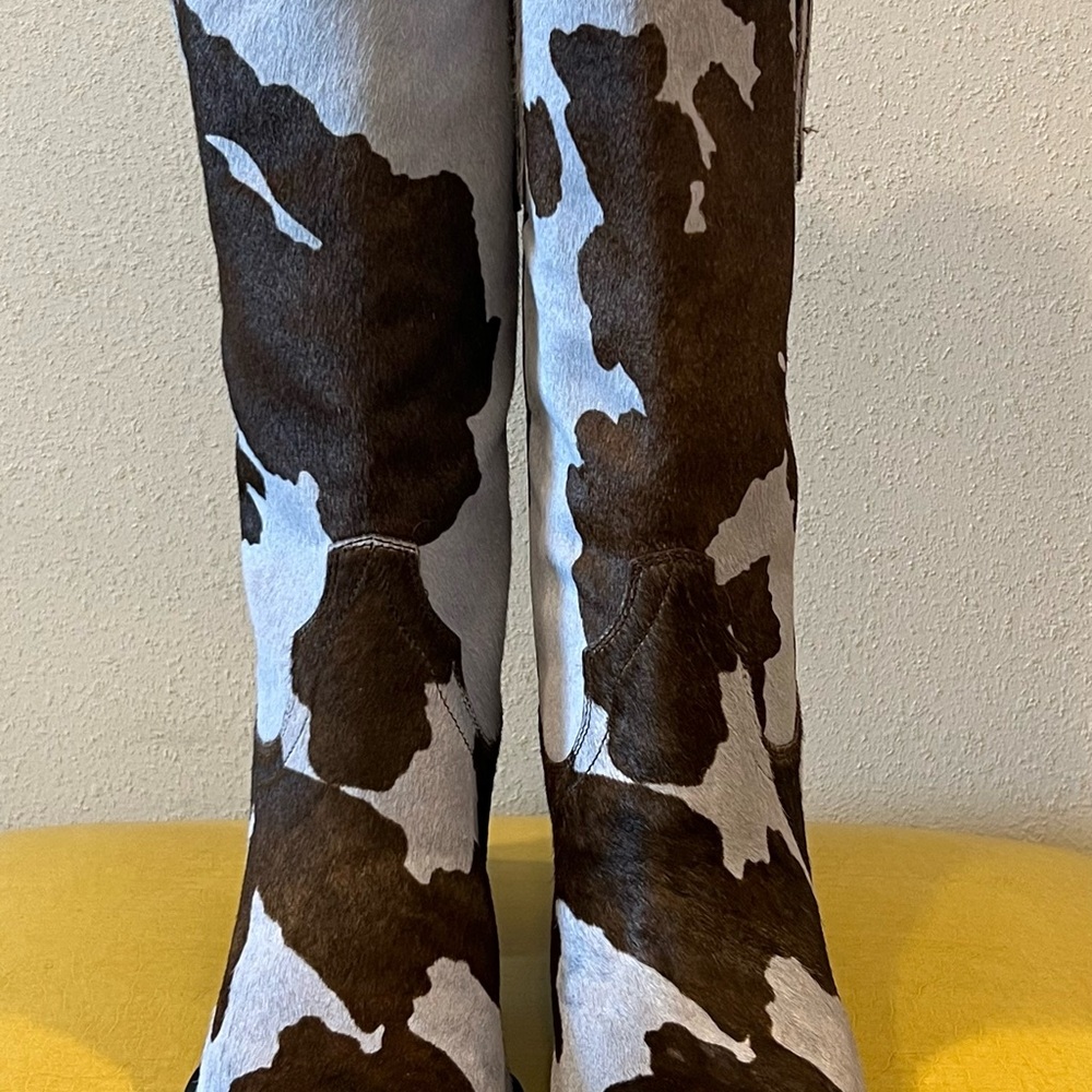 Cow Print Western Boots - Picture 2 of 9